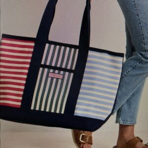 Vineyard Vines large Striped large Tote Bag - Navy, Pink, Green, Blue. New! Cute